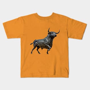 Prancing Bull Statue Kids T-Shirt